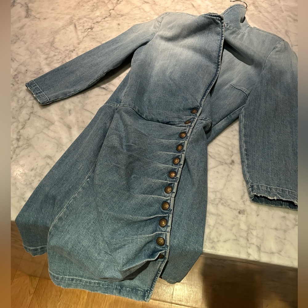 Retrofete denim dress with snaps